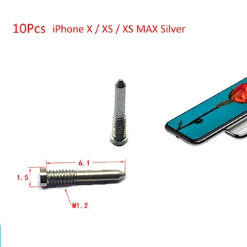 10 бр. долни винтове Pentalobe Сребърен комплект Torx винтове за Apple iPhone X XS-XS MAX