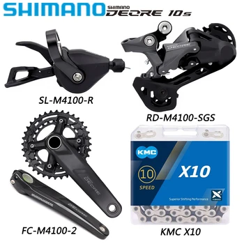 Групови, Определени SHIMANO Deore M4100 за Планински велосипед 2X10 Speed FC-M4100-2 Коляновия Вал KMC X10 Верига M4120 Заден Превключвател на Велосипедни Части