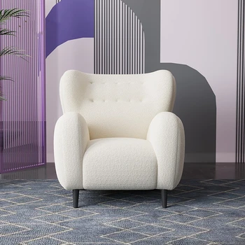 Единична удобен разтегателен диван-фотьойл Nordic Recliner Модерни бели европейски столове за дневна с Луксозна кухненска часова Банкетная мебели Sillon