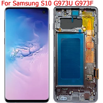 Нови Оригинални За Samsung Galaxy S10 G973F G973A G973U G973F/DS LCD дисплей Сензорен Екран С Рамка Дигитайзер Панел резервни Части