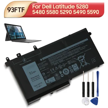 Сменяеми батерии за лаптоп 93FTF 083XPC 4YFVG За Dell Latitude 5280 5480 5580 5290 5490 5590 51wh Батерии За преносими компютри