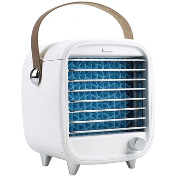 Бял климатик, обновен личен балсам 3 в 1, охлаждащ вентилатор, малък един изпарителен охладител на въздуха, захранва от USB