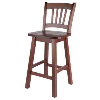 Бар стол Fina със завъртане на 360 градуса, бар столове от орехово дърво за кухни