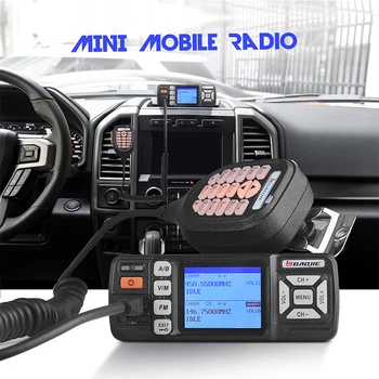 Baojie BJ-318 Мини-мобилно радио 10 км Двухдиапазонная Мобилна радиостанция 10 W мобилен автомобилни Радиоприемници VHF/UHF с функция скремблера