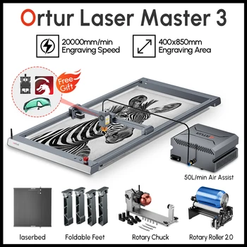 ORTUR Laser Master 3 въздушни помпи, Гравьор Отточна тръба на шарнирна връзка Валяк Cellular Лазерна Легло Подвижни Крака Удлинительный Комплект за Гравиране Рязане 400x850 мм