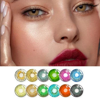 Био копър 1 чифт цветни контактни лещи за очи Ню Йорк нажежен аксесоар за красота Красив зеницата Модни контактни лещи за очи
