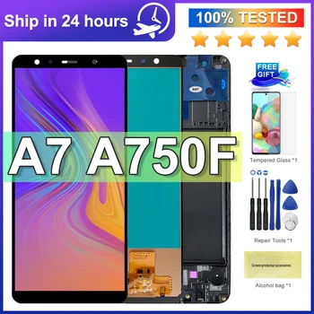 TFT дисплей за Samsung A7 2018 A750 SM-A750F LCD Сензорен дисплей Дигитайзер за Samsung A7 2018 A750FN дисплей модул LCD екрана