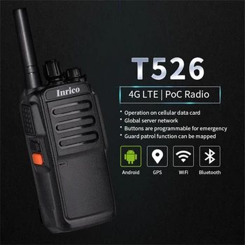 Inrico T526 Zello Мини Професионални уоки-токита Преносима Радиостанция Poc Радиолюбительская 4G GPS Bluetooth Преносима радиостанция за Полицията