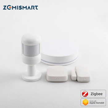 ZemiSmart HomeKit Zigbee Hub, Smart Control PIR Сензор Врати, прозорци, Сензор за Температура И Влажност на въздуха ZMHK-01Homekit Комплект сензори