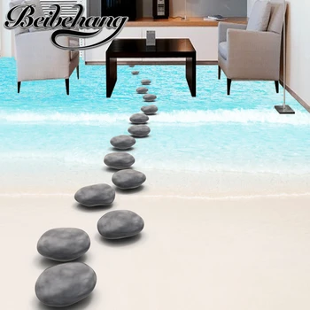 Пол по поръчка beibehang Красив пода в банята Висококачествен 3D каменна настилка рисувани стенни 3d тапети Снимка самоклеящийся пол