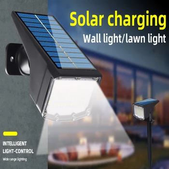 1 / 2 елемента 53LED лампа за слънчева батерия Регулируема слънчев прожектор в земята, IP65 Водоустойчив озеленяване, с монтиран на стената лампа, външно осветление