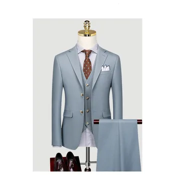 Сшитое поръчкови сватбена рокля за булката, сако, панталон, бизнес класически панталони от висок клас ZHA06-48999