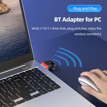 Безжичен приемник предавател Adaptador Безжичен USB адаптер без драйвери за Win 20m/8.1/10/11 за PC /динамика /мишка / слушалки