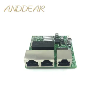 3-портов модул gigabit комутатор широко се използва в led линия 3 на порта 10/100/1000 м пинов порт мини модул ключа PCBA дънната платка