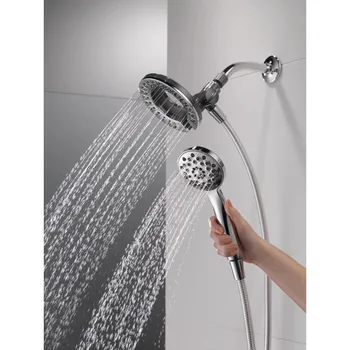 Комбинирана хром накрайник за душ с 4 распылителями в банята