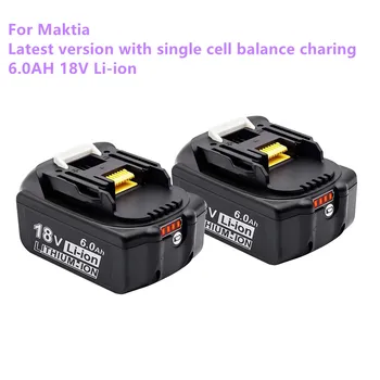 Нов истински Батерия 18V Makita 6000mAh За Лаптопи с led Литиево-йонна батерия Заместител на LXT BL1860B BL1860 BL1850 BL 1830