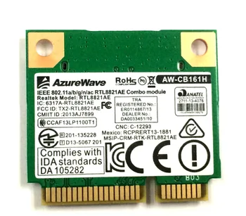 Оригинален Нов за AzureWave RTL8821AE AW-CB161H 433 Mbps, 802.11 ac Half Mini PCI-E WLAN WIFI BT За карти, Bluetooth 4.0