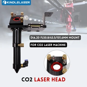 Лазерна глава KINDLELASER на CO2 с диаметър 18 мм 38,1 мм и 20 мм, 50 мм8 / 63.5/101.6 планина за машина за лазерно гравиране (черен)