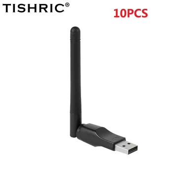 10 БР. TISHRIC USB WIFI Адаптер без шофьор 2,4 Ghz 150 Mbit/с USB2.0 Wi-Fi Адаптер 802.11 b/g/n Безжична Мрежова карта За Windows PC