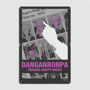 Метална табела Danganronpa Trigger Happy Havoc, изработени по поръчка, кино, хол, механа, гараж, стенен декор, тенекеджия табели, плакати