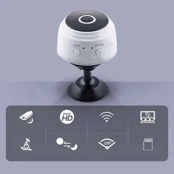 Камера за сигурност A9 със задно осветяване с висока разделителна способност за нощно виждане 1080P за домашни камери за наблюдение с wifi