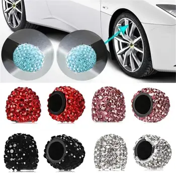 Диамант блестящ капачката на вентила на автомобила, трайни прахозащитен кристални капачки за вентили за автомобилни гуми, разнообразни кристални аксесоари за автомобили