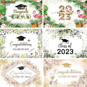 Честито на завършилите абитуриентски клас 2023 година, на фона на плакат, фотография за студентски партита, цветя, декор за холостяцкой шапки, училище студиен комплект