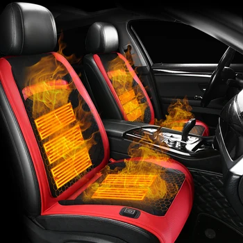 Универсална възглавница автомобилни седалки с подгряване 12/24 В Графеновый нагревател Автоматично старт-стоп, нагряване под налягане, зимна нагревател за седалки от замшевой тъкан