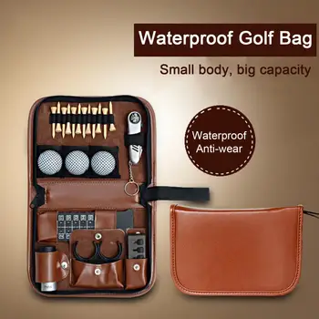 Нова чанта за голф Принадлежности за инструменти Поясная чанта с аксесоари Кожена чанта Удобен бомбардирский далекомер чанта за топки