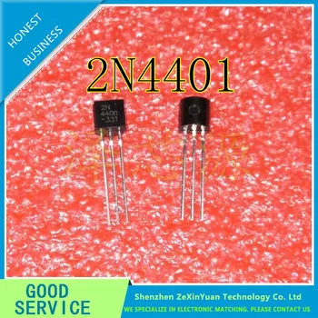 100 бр./лот, нов транзистор 2N4401 0.6 A/40V TO-92 с ниска консумация на енергия