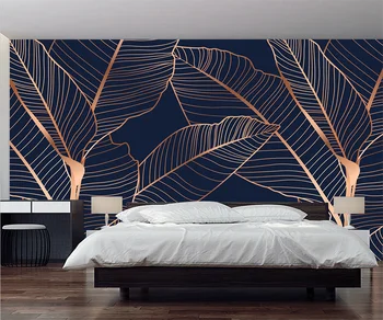 Papel de parede Скандинавските модерни абстрактни листата на растенията креативна луксозна всекидневна ТЕЛЕВИЗИЯ фон украса на стените, 3D тапети