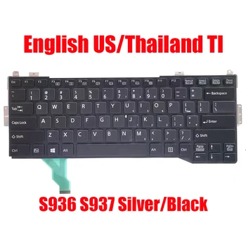 Клавиатура за лаптоп US TI За Fujitsu За LifeBook S936 S937 За FUTRO MS936 NC05005-B011 CP660887-01 Тайланд Английски Сребрист/черен