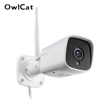 OwlCat CamHi APP Мобилна IP Камера за Дистанционно Гледане Bullet 5MP Wifi Отвън IP66 с Микрофон Високоговорител Двустранен Аудио Разговор Карта Памет