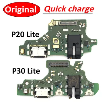 100% Оригинален докинг конектор Micro USB зарядно устройство, порт за зареждане на Гъвкав кабел такса микрофон за Huawei P20 Lite /P30 Lite
