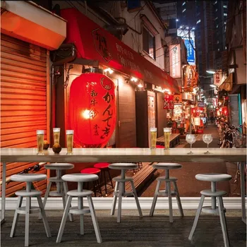 Японски Гледка към Улицата Izakaya 3D Фотообои за Японската Кухня, Суши Ramen Ресторант на Открито Тапети Papel De Parede 3d