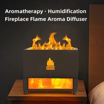 Имитация на пламъка на гардероба, ароматерапия, солна камък, овлажнител на въздуха, USB дифузор етерични масла за ароматизиране на дома стаен, дифузор аромат
