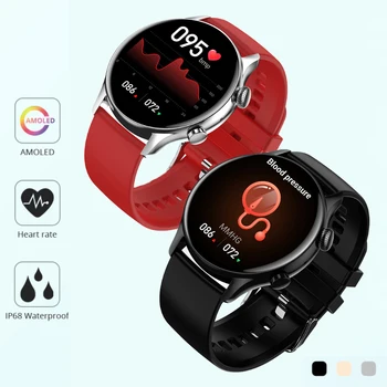 Смарт часовници Мъжки Дамски 1,36 инча AMOLED 390*390 HD Екран SmartWatch Поддръжка на Bluetooth разговори NFC Винаги на дисплея IP68 Водоустойчив