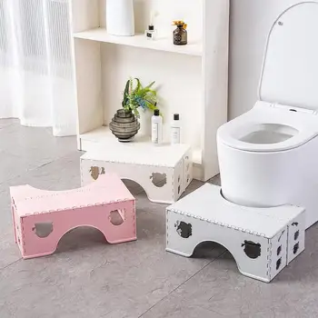 Табуретка-стъпало за тоалетна, инструмент за крака, стол за тоалетната чиния за възрастни, която симулира естествена поза по време на тоалетна, нескользящие гумени крачета С-образни отвори