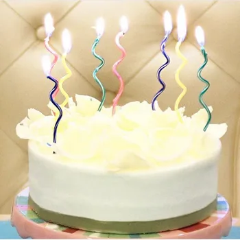 Свещи във формата на торта за рождения ден нов цвят, спирала свещ, романтична украса за парти/сватба, свещи за рожден ден