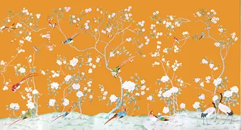 Тапети ръчно рисувани в китайски стил с птици и цветя за спалня/ Дневна / кабинет/ Трапезария/мека мебел / на телевизора