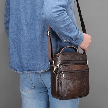 Нова мъжка кожена чанта, мъжки ежедневни мъжки чанти през рамо, мъжки чанти-месинджър, мъжки чанти, бизнес и големите мъжки чанти, портмонета, новост в