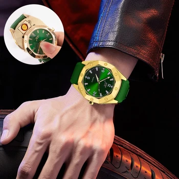 Новите метални часовници, USB-запалка, креативна ветрозащитная зареждане, мъжки богат на функции запалка, аксесоари за цигари, мъжки подарък