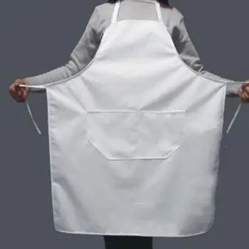 Нов женски бял кухненска престилка с шарките на главния готвач за чисти помещения от производителя, обичай сарафан