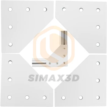 SIMAX3D 4 бр., L-образна свързваща плоча, ъгъл на стена, плоча с 5 дупки отвън, съединителна плоча за рамката от алуминиев профил 4040 за 3D-принтер