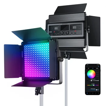 NEEWER RGB1200 60 W RGB led видеосветильник с управление чрез приложение и 2,4 G, 22000 Lux@0.5m/1 Минимално изгаряне с точност до %/ 360 RGB / CRI 97 + / TLCI 98+