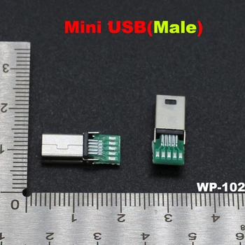 2 елемента 5шт 10шт мъжки Micro Mini USB е 10-пинов USB 10Pin за печатни платки, плосък штекерный адаптер за Philips MP3 MP4