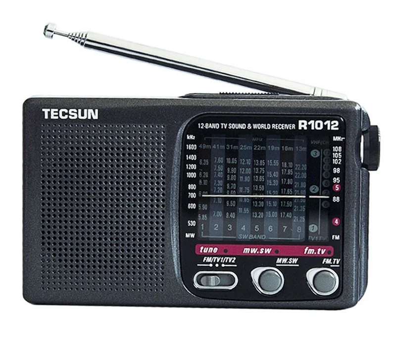R1012 Преносимо радио с FM/MW/SW/TV на 12-Полосное Преносимо радио Многолентови радио Световна диапазон 76-108 Mhz0