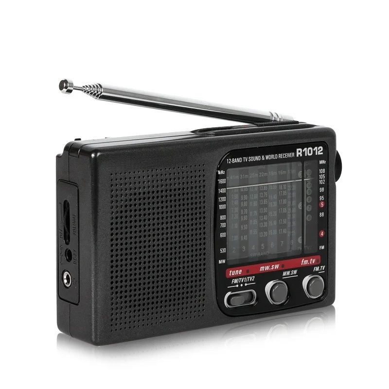 R1012 Преносимо радио с FM/MW/SW/TV на 12-Полосное Преносимо радио Многолентови радио Световна диапазон 76-108 Mhz2