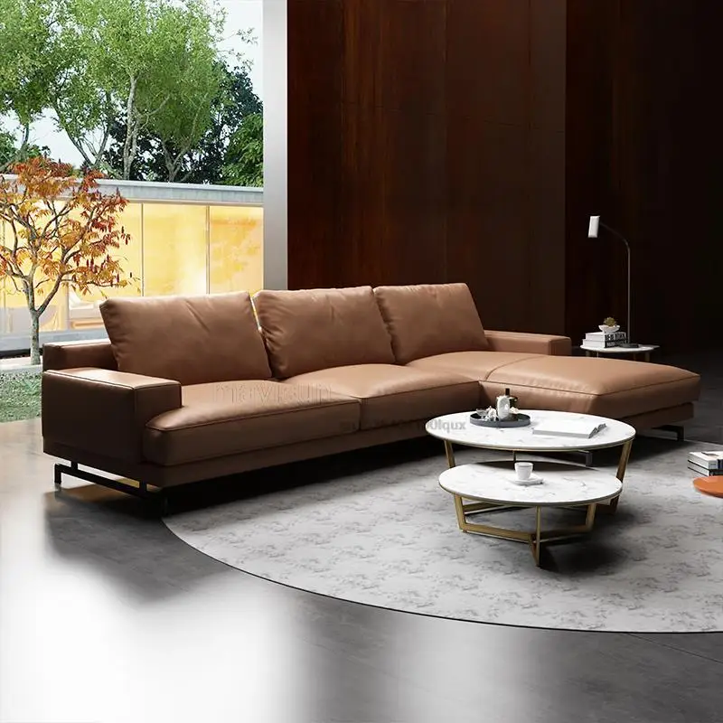 Голям апартамент, модерно обзаведен хол, творчески кожен диван, изработен по поръчка, релаксиращ минималистичен сватбен диван Wohnzimmer, мебели за дома, WXHYH1
