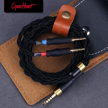 OPENHEART 8-жилен сребърен кабел с висока чистота за слушалки с жак 1-2 3.5/6.35/4.4 актуализация слушалки с баланс мм, разменени кабел